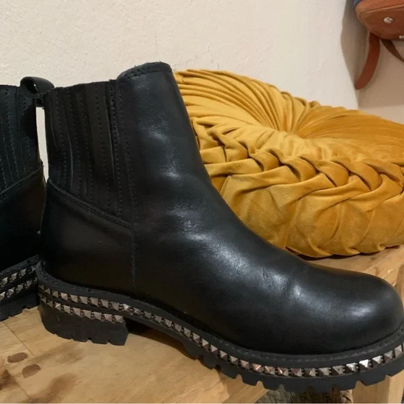 Steve Madden Galena black leather studded ankle boots - Picture 7 of 8